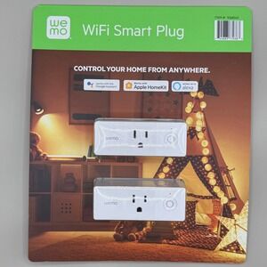 Wemo WiFi Smart Plug 2 Pack Voice Control Google Home Alexa HomeKit White